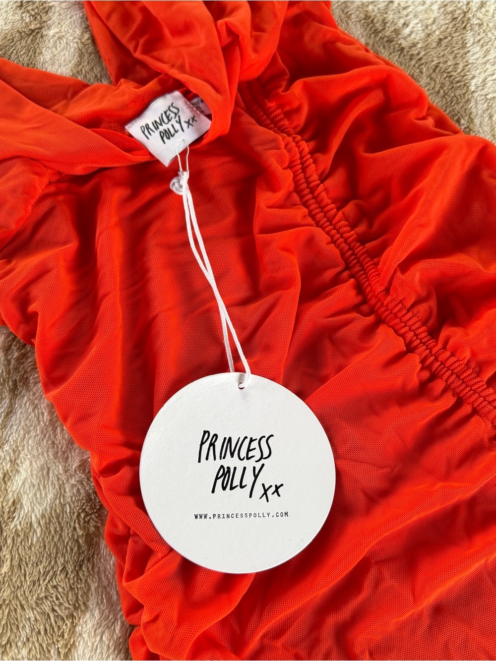 Princess Polly NWT Orange Ruched Dress